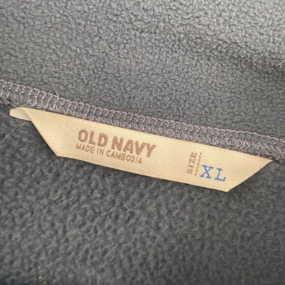 Old Navy 1/2 Zip Pullover Mock Neck Fleece Running Jacket Gray Yellow XL - Picture 3 of 9